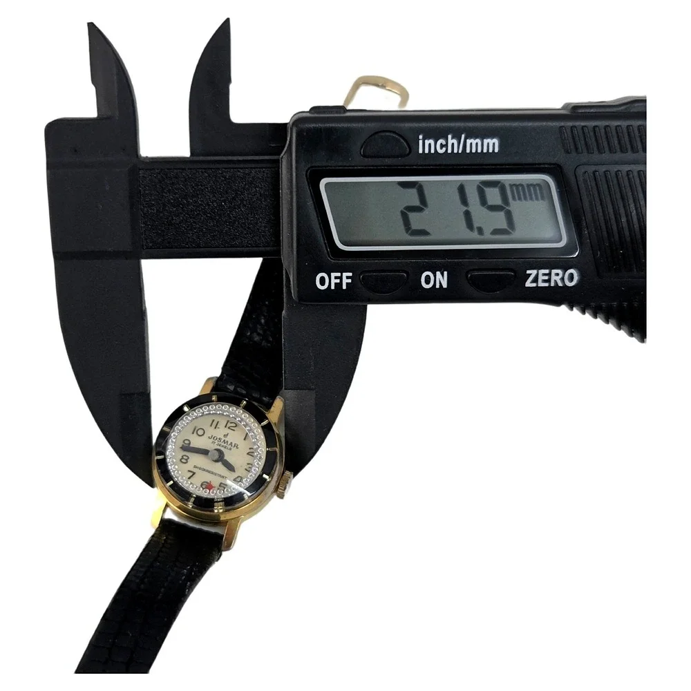 Josmar 17 Jewels Womens Watch Gold Rhinestone Swiss Made Vintage Minimalist Good